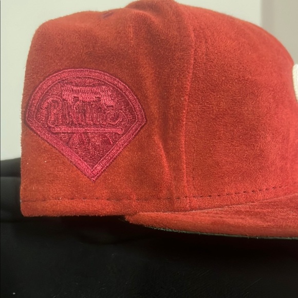 New Era Red Cap with White Logo (Suede) - Picture 2 of 5